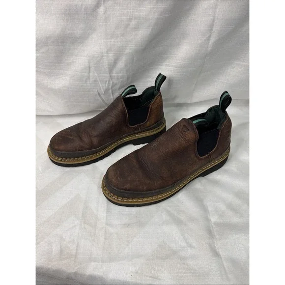 Georgia Giant Romeo Men's Shoes 8.5M Brown Slip-On Oil Resistant GR262 Leather - Picture 4 of 14